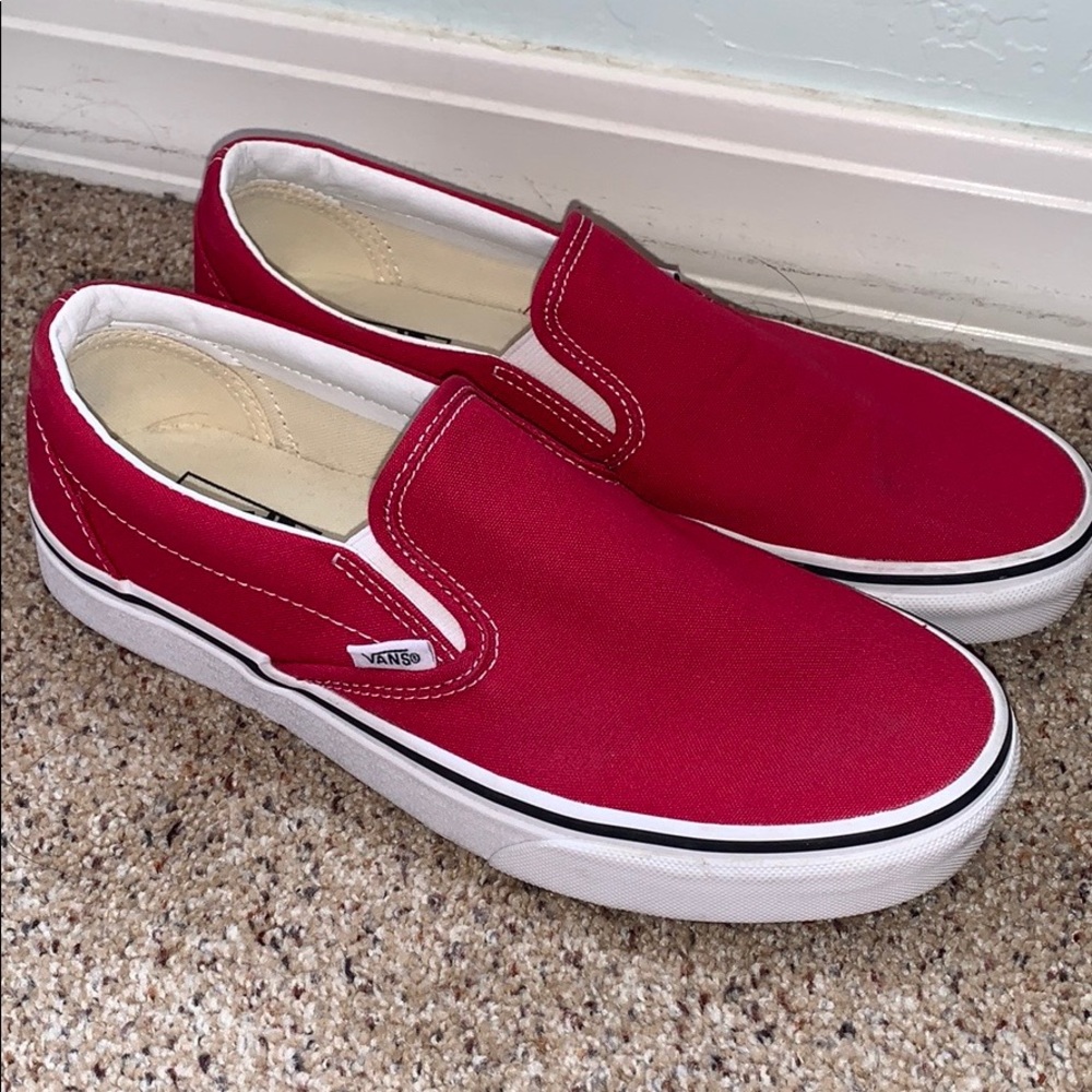 Red Slip-On Vans